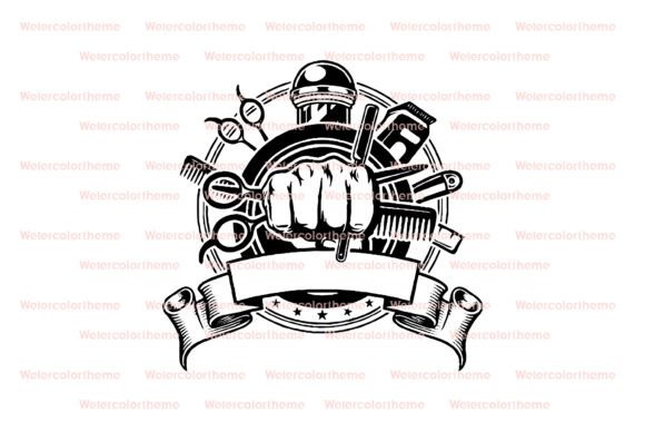 Barber Shop SVG, Barber Tools Logo Graphics for Crafts