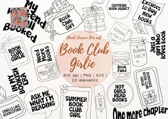 Book Club Girl SVG Bundle for Graphic Design Projects