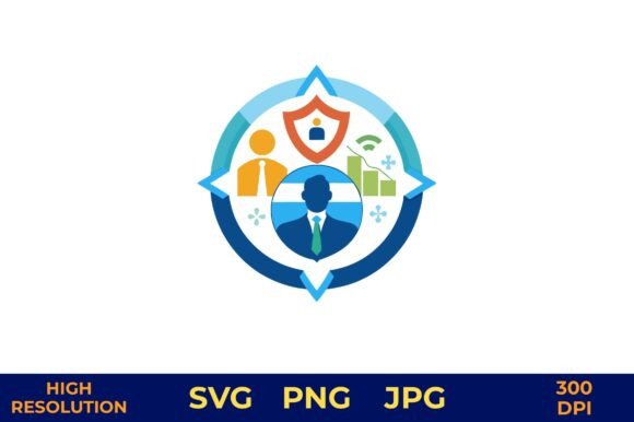 Business Resilience and Strategy Icon Review for Embroidery Use