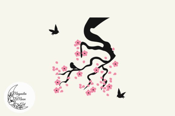 Cherry Blossom Graphics for Springtime Branding