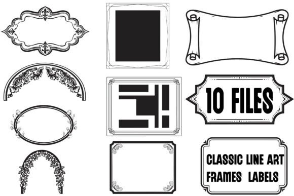 Classic Vintage Line Art Frames for Small Business Branding