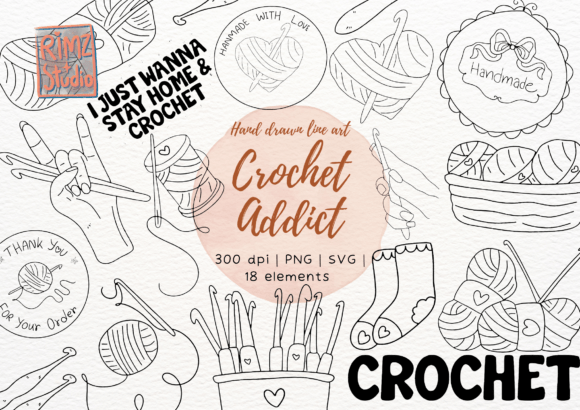Crochet Elements SVG Bundle for Handmade Projects