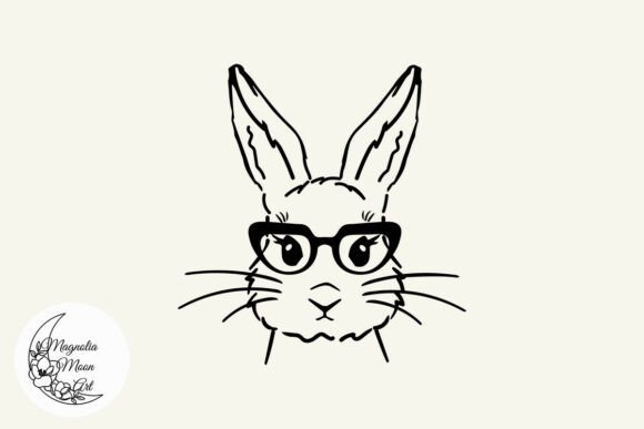 Cute Bunny in Glasses SVG for Graphics and Crafts