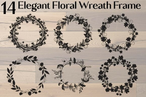 Elegant Floral Wreath Frame for Crafts and Graphics