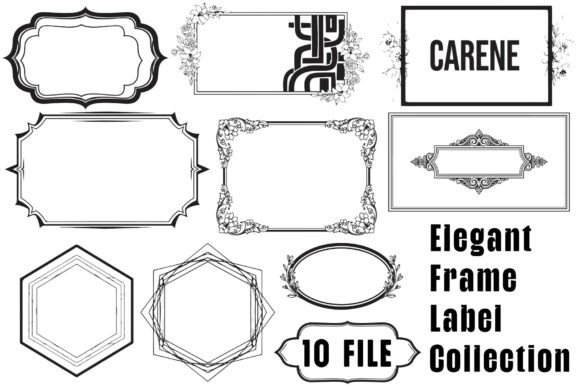 Elegant Frame Label Collection Set for Graphics and Crafts