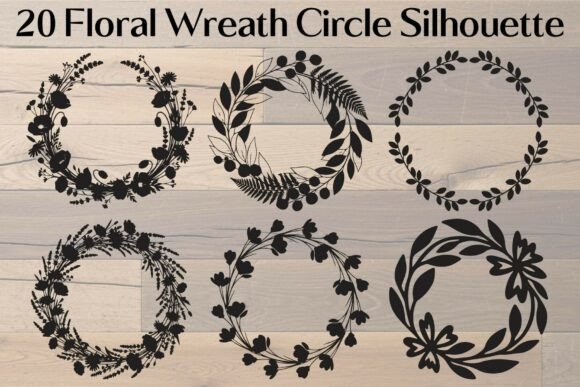 Floral Wreath Circle Graphics for Crafts and Branding