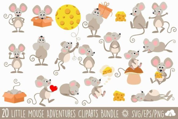 Little Mouse Adventures Bundle Vector for Graphics and Illustrations