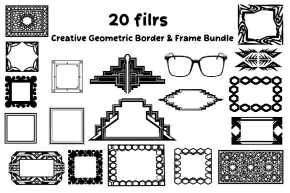 Modern Black Decorative Vector Set