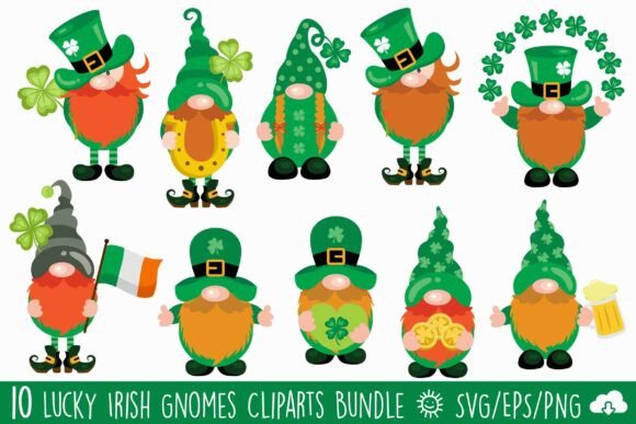St. Patrick’s Day Irish Gnomes Bundle: A Playful Graphic Design Asset