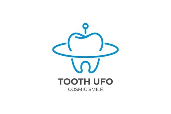 UFO Tooth Logo for Embroidery