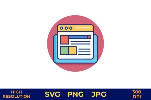 Web Browser with Colorful Business Tabs Graphics